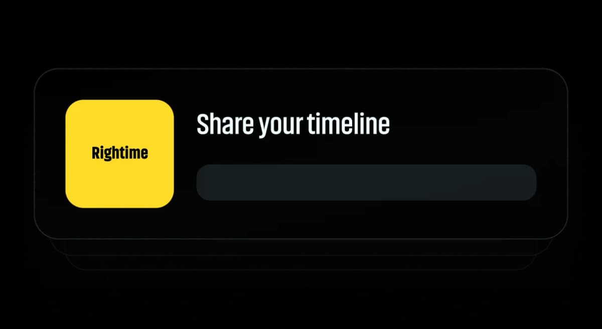 Rightime internal communication and timeline sharing